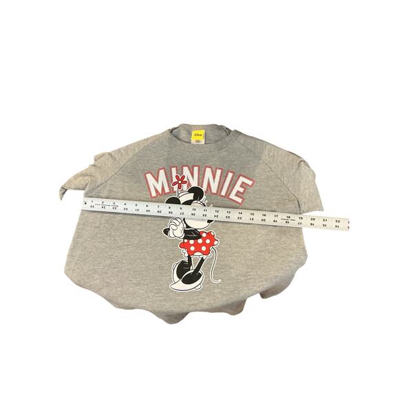 Disney Minnie Mouse Lace-Up Shoulder Sweatshirt Gray Graphic Youth Girls 11/13 - Picture 4 of 9